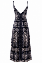 Noir Jardin Silk Satin Slip Dress