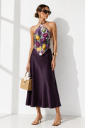Midnight Botanica Silk Satin Set