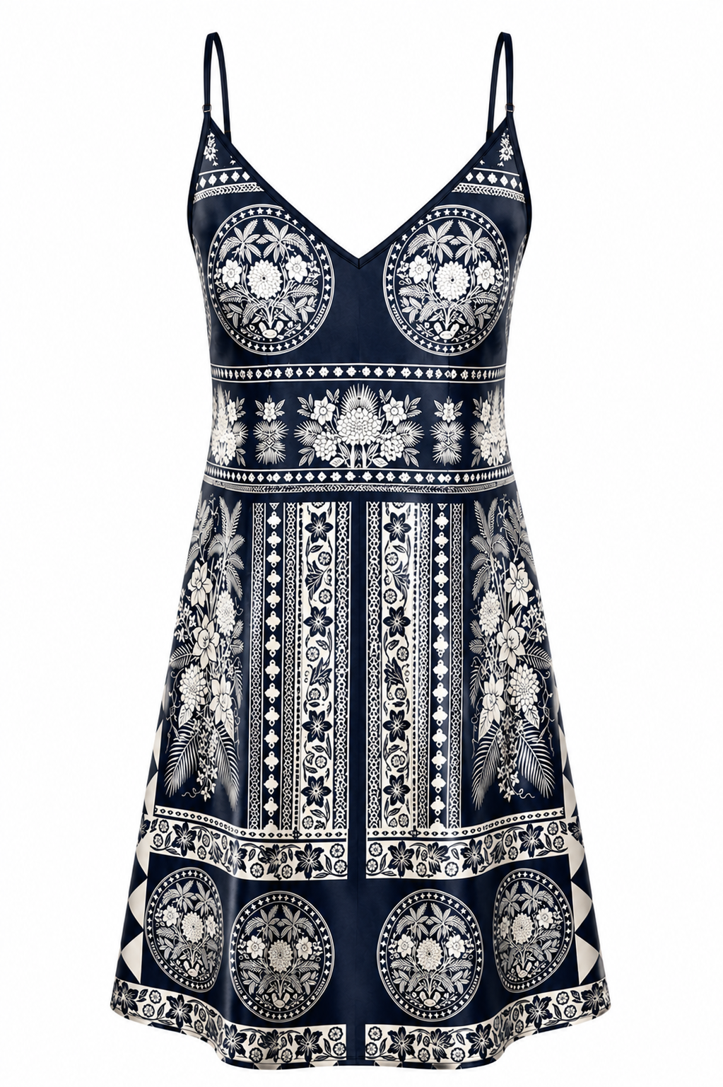 Sanctum Noire Silk Satin Mini Slip Dress – Midnight Porcelain