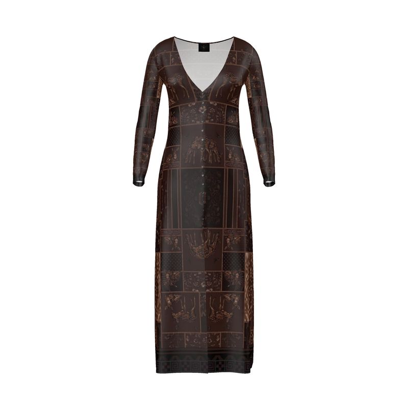 Bambi Maxi Dress – Midnight Woodland Silk Jersey