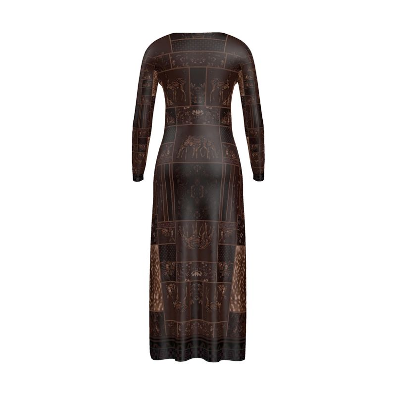 Bambi Maxi Dress – Midnight Woodland Silk Jersey
