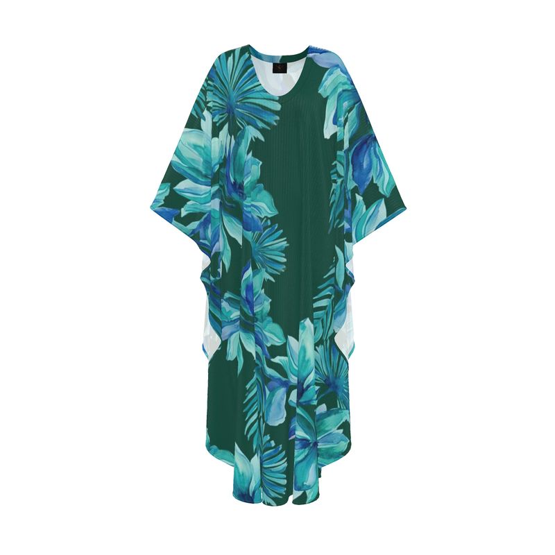 Sanctum Noire Azure Botanica Silk Georgette Resort Kaftan