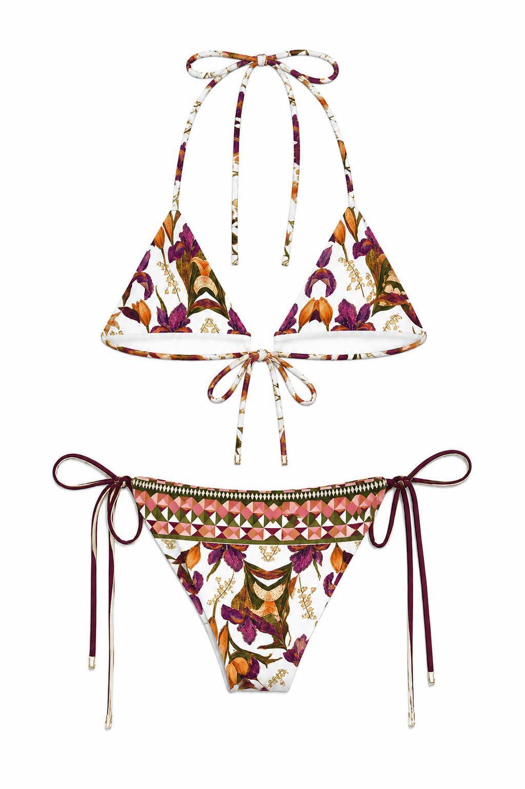 Botanical Mosaic String Bikini Set