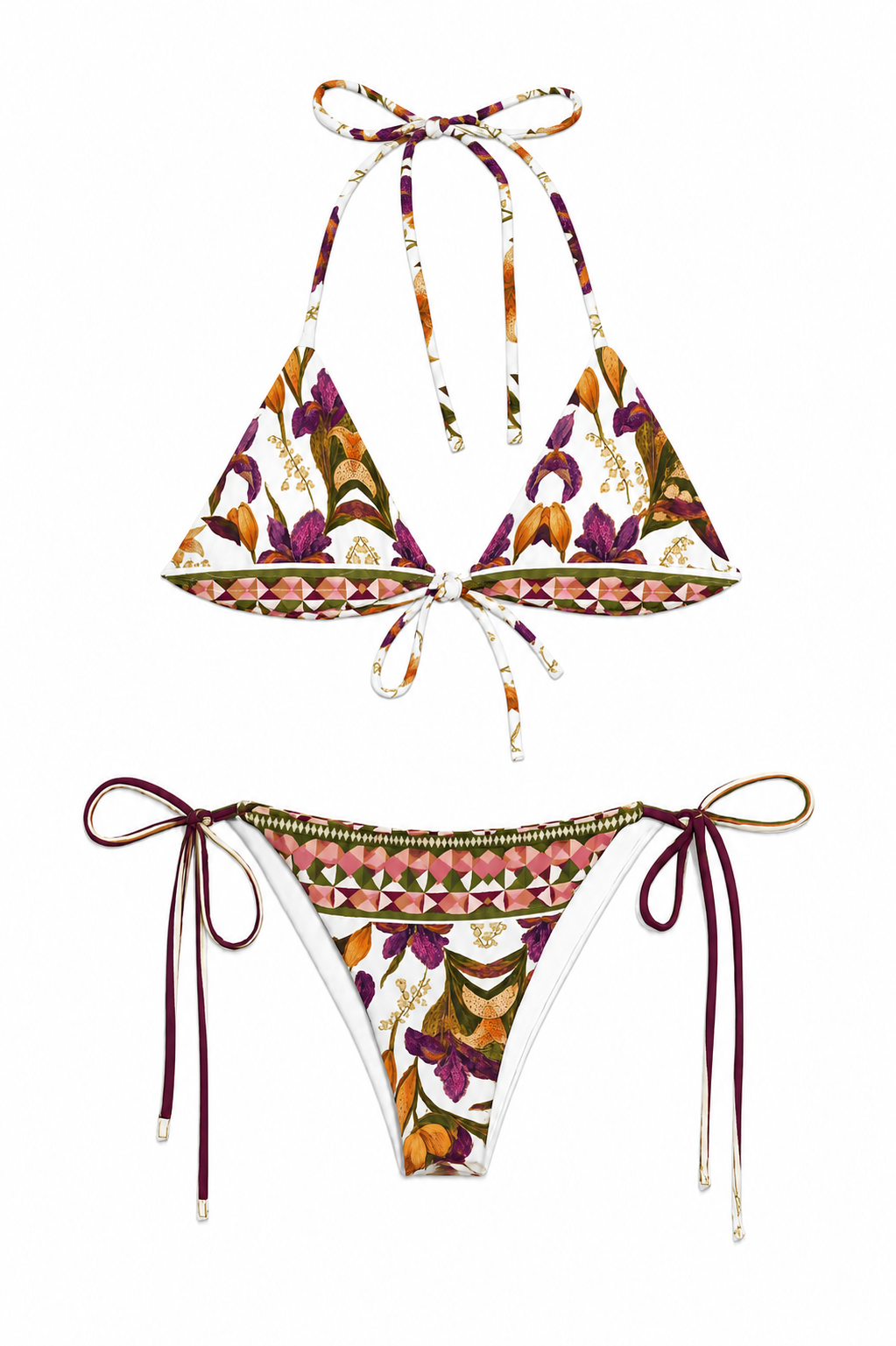 Botanical Mosaic String Bikini Set