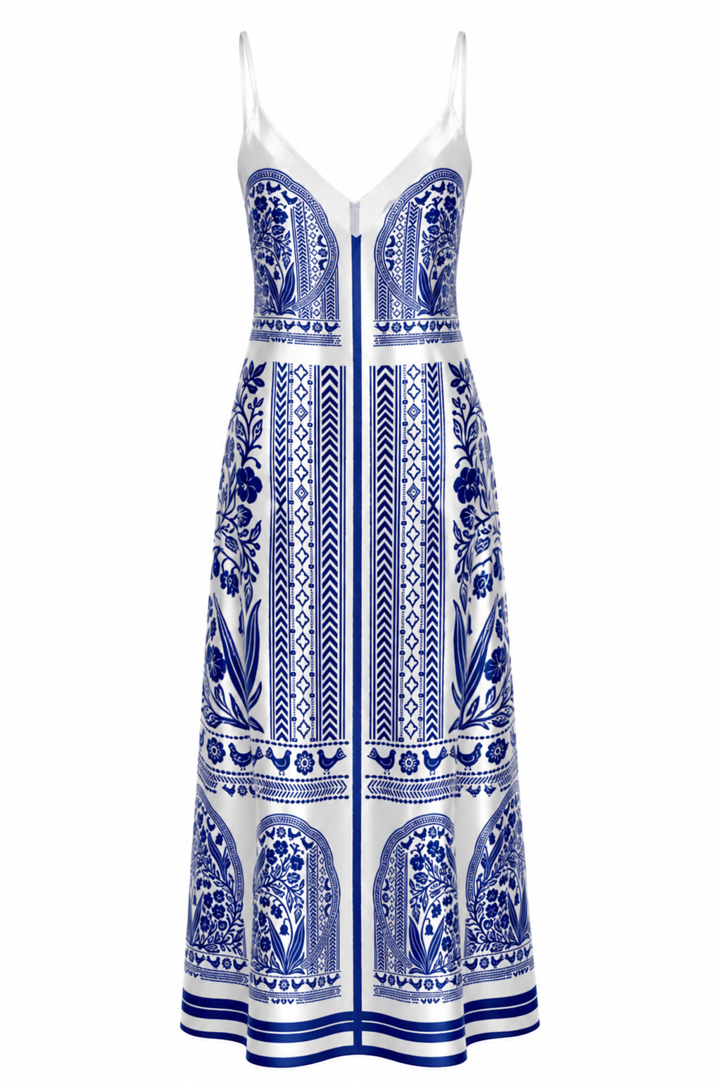 Azure Porcelain Silk Slip Dress
