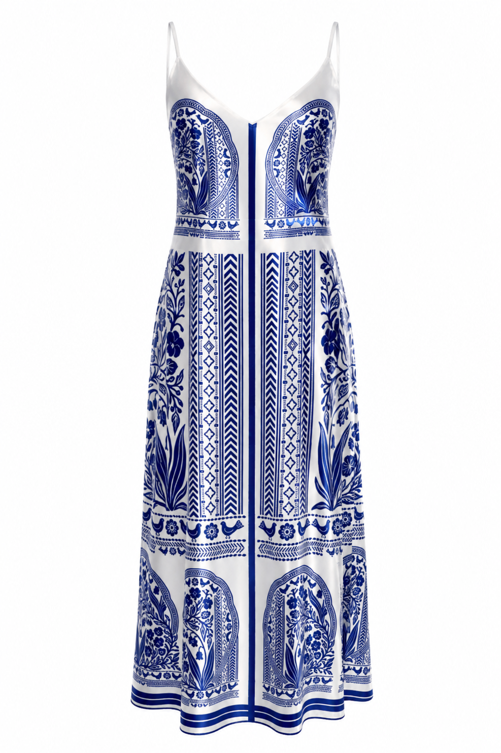 Azure Porcelain Silk Slip Dress
