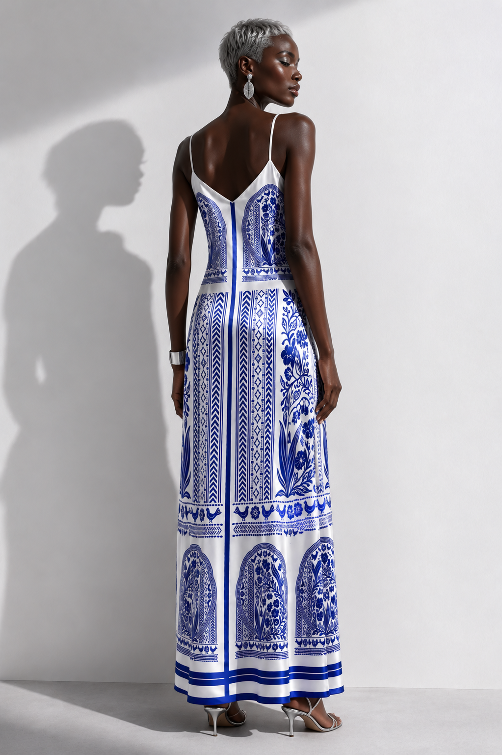 Azure Porcelain Silk Slip Dress