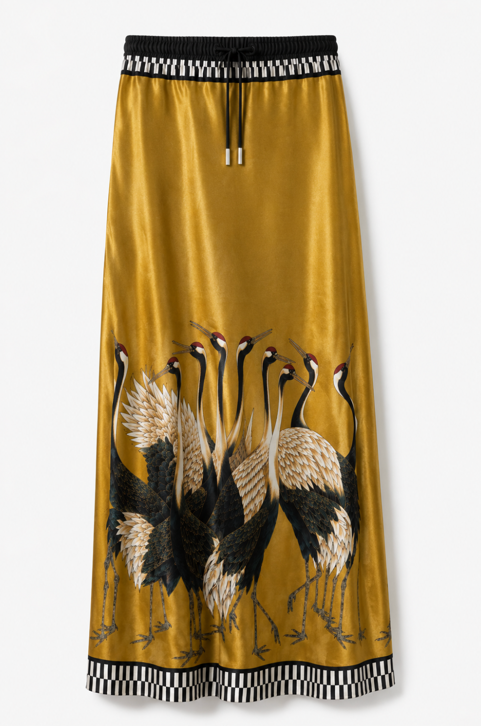 Crane Silk Maxi Skirt