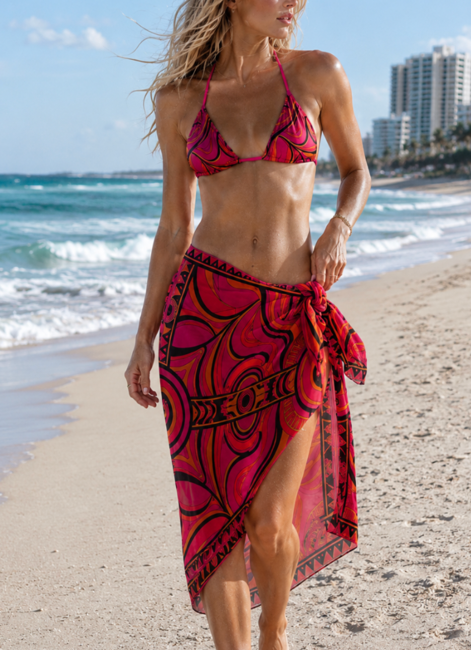Capri Sunset Designer Silk Pareo /Sarong