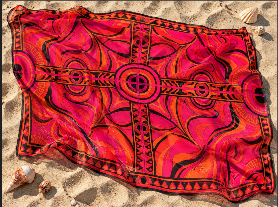 Capri Sunset Designer Silk Pareo /Sarong