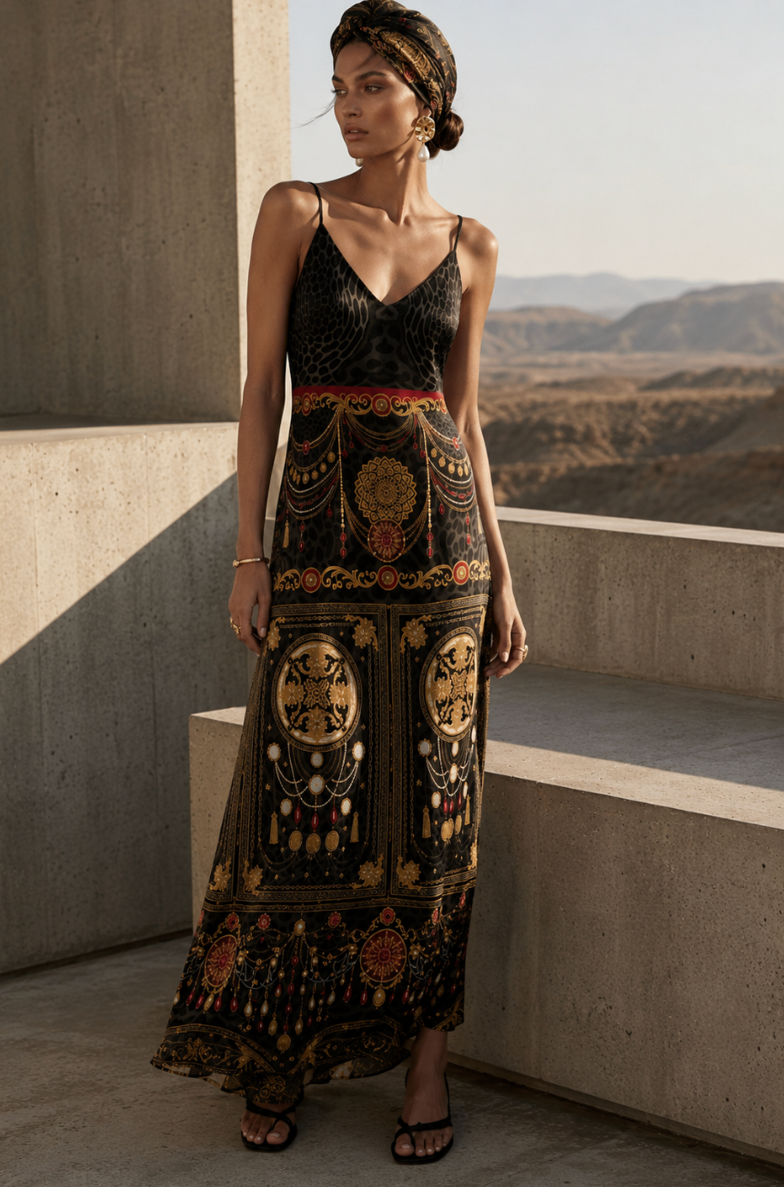 Midnight Opulence Silk Scarf