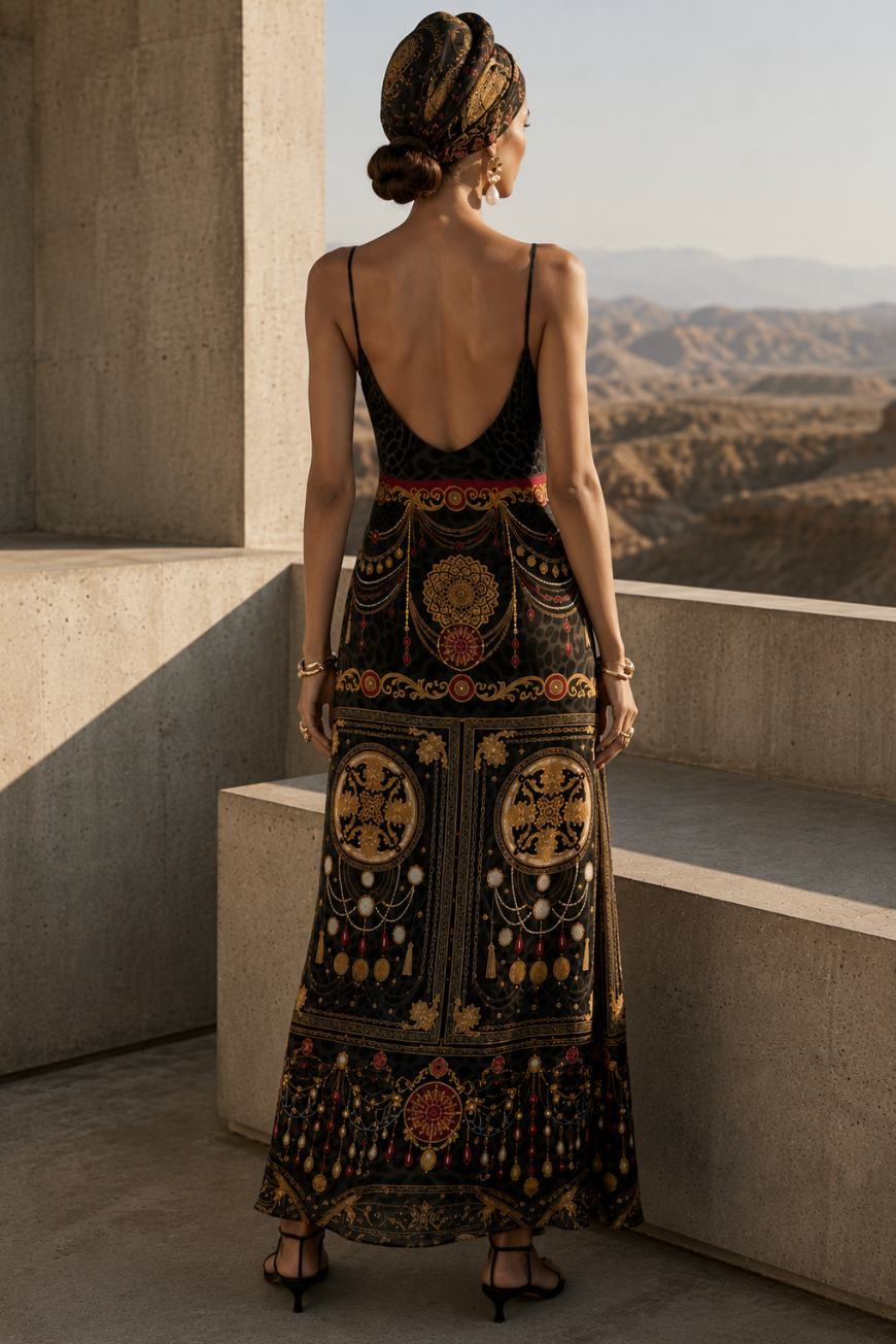 Midnight Opulence Silk Scarf