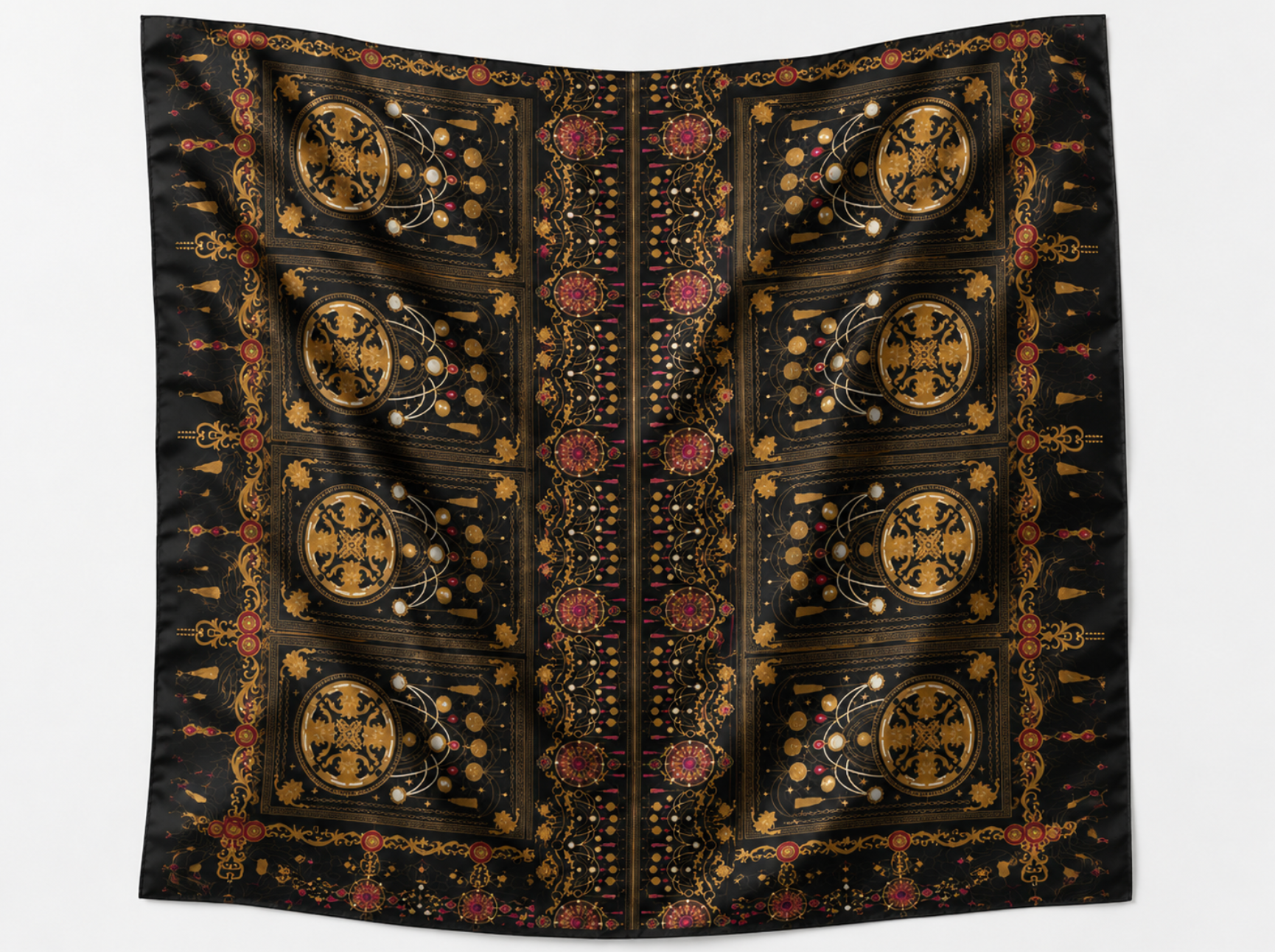Midnight Opulence Silk Scarf