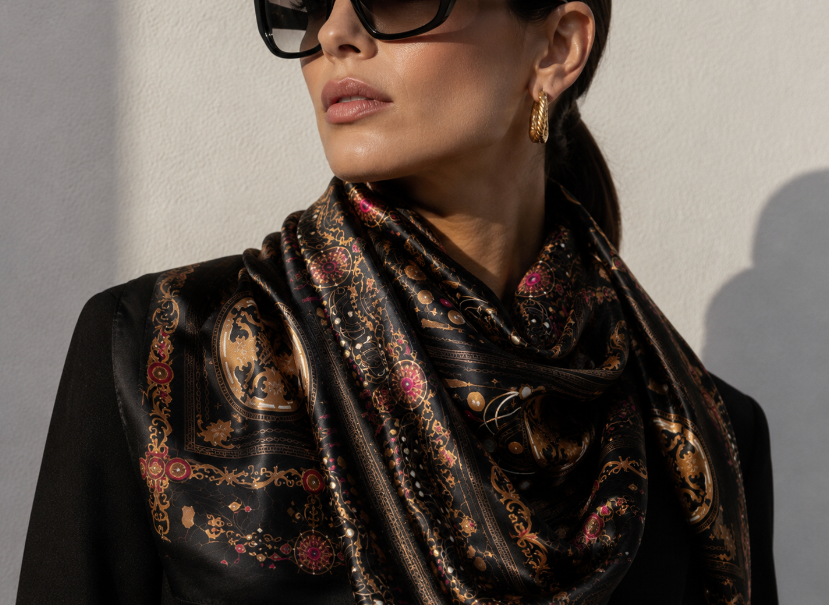 Midnight Opulence Silk Scarf