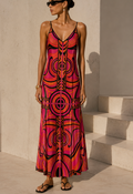 Electric Mirage Silk Slip Dress