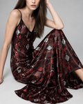 Crimson Viper Silk Slip Dress