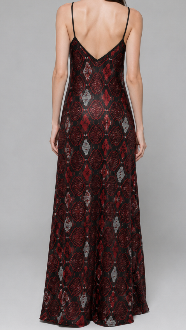 Crimson Viper Silk Slip Dress