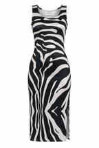 Solange Zebra Print Silky Jersey Mini Dress
