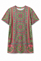 Mint Mosaic Cotton T-Shirt Dress