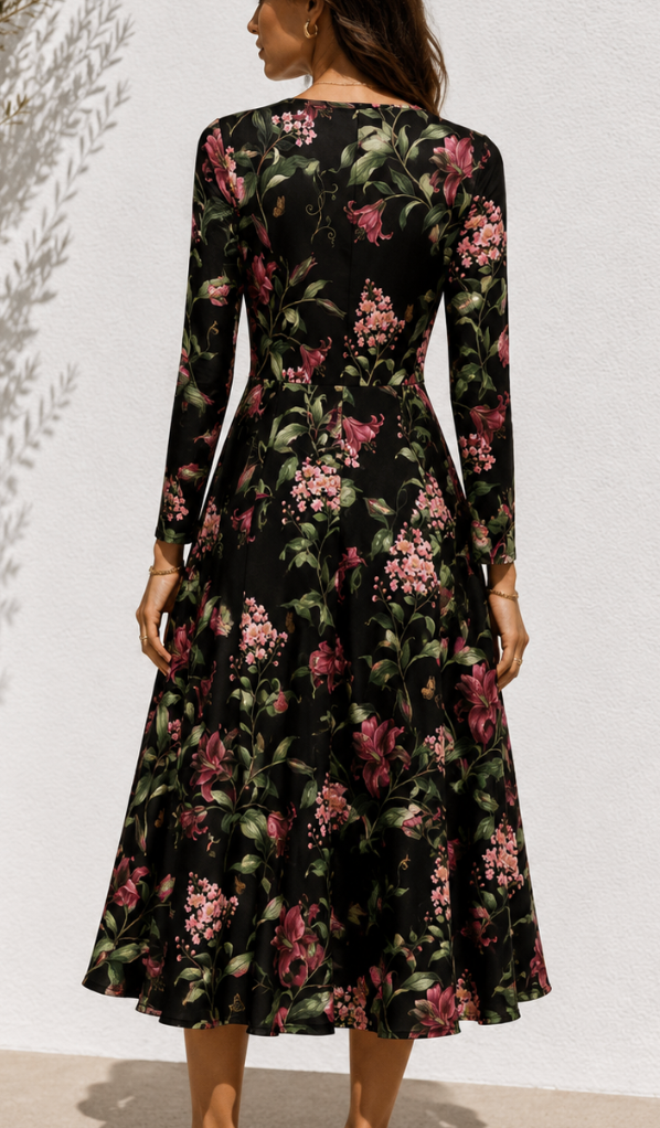 Nocturne Lily Long Sleeve Midi Dress