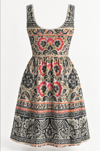 The Paloma Women's All-Over Print Scoop Neck Skater Dress