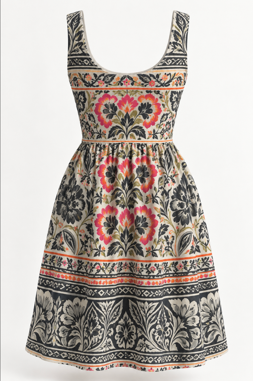 The Paloma Women's All-Over Print Scoop Neck Skater Dress
