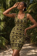 The Aurelia Geometric Bodycon Mini Dress