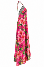 The Summer Girl's Halter Backless Midi Dress in Silky Satin