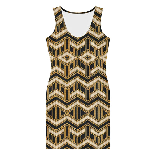 Black & Gold Geometric Mini Dress