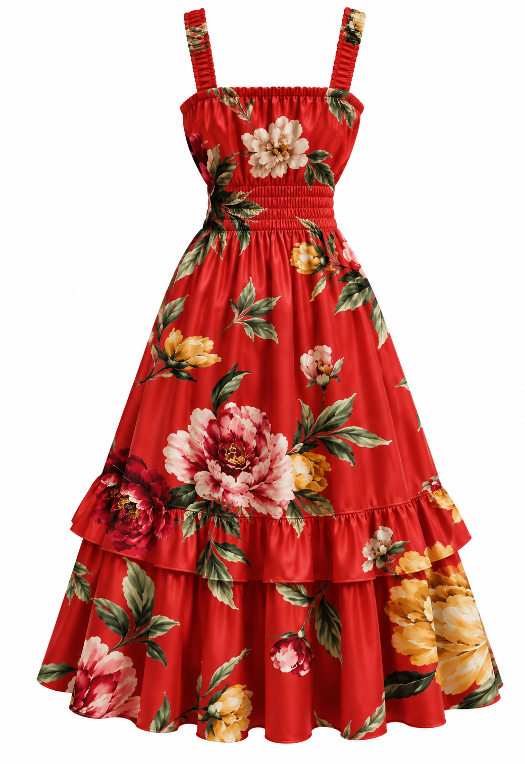 The Scarlet Garden Maxi Dress Women’s Ruffle Hem Dress