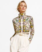 Mediterranean Orchard Solange Silky Jersey High-Neck Top
