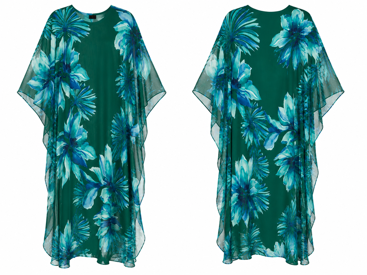 Sanctum Noire Azure Botanica Silk Georgette Resort Kaftan
