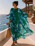 Sanctum Noire Azure Botanica Silk Georgette Resort Kaftan